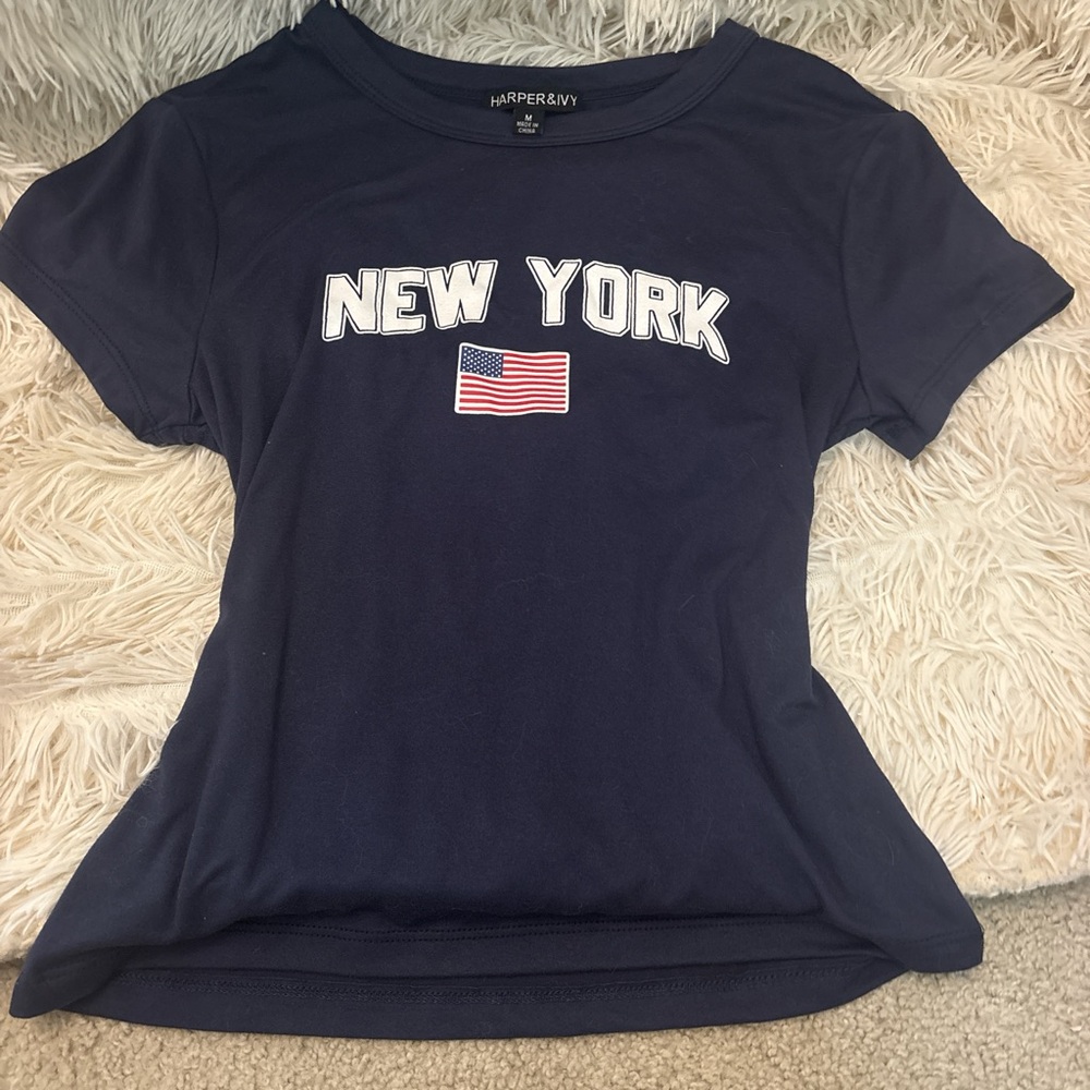 Women's Navy Blue New York Top